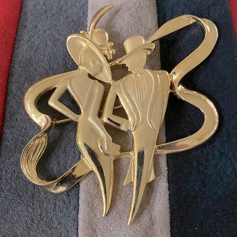 JJ JONETTE VINTAGE ART DECO STYLE BROOCH